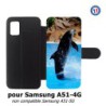 Etui cuir pour Samsung Galaxy A51 - 4G Dauphin saut éclaboussure