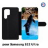 Etui cuir pour Samsung Galaxy S22 Ultra Dauphin saut éclaboussure