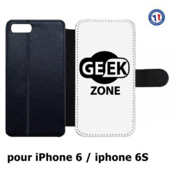 Etui cuir pour IPHONE 6/6S Logo Geek Zone noir & blanc