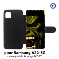 Etui cuir pour Samsung Galaxy A22 - 5G Monstre Vert Hurlant
