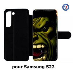 Etui cuir pour Samsung Galaxy S22 Monstre Vert Hurlant