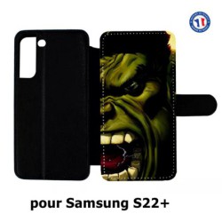 Etui cuir pour Samsung Galaxy S22 Plus Monstre Vert Hurlant