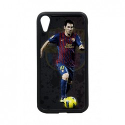 Coque noire pour iPhone XR Messi Lionel Barcelone Club Barça Football numéro 10