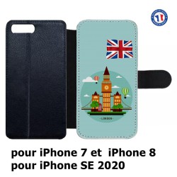 Etui cuir pour iPhone 7/8 et iPhone SE 2020 Monuments Londres - Big Ben
