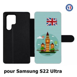 Etui cuir pour Samsung Galaxy S22 Ultra Monuments Londres - Big Ben