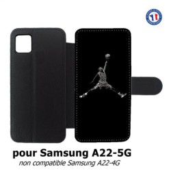 Etui cuir pour Samsung Galaxy A22 - 5G Michael Jordan 23 shoot Chicago Bulls Basket