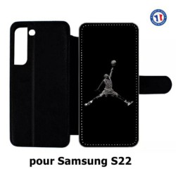 Etui cuir pour Samsung Galaxy S22 Michael Jordan 23 shoot Chicago Bulls Basket