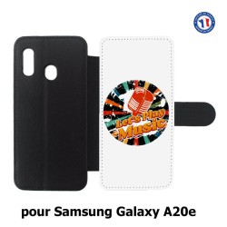 Etui cuir pour Samsung Galaxy A20e coque thème musique grunge - Let's Play Music