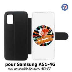 Etui cuir pour Samsung Galaxy A51 - 4G coque thème musique grunge - Let's Play Music