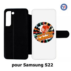 Etui cuir pour Samsung Galaxy S22 coque thème musique grunge - Let's Play Music