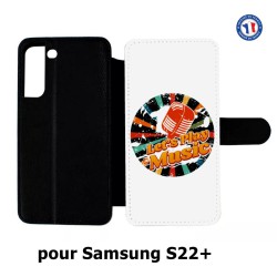 Etui cuir pour Samsung Galaxy S22 Plus coque thème musique grunge - Let's Play Music