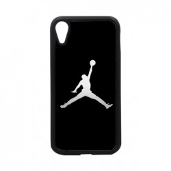 Coque noire pour iPhone XR Michael Jordan Fond Noir Chicago Bulls