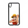 Coque noire pour iPhone XR One Piece Dessin animé Monkey D Luffy