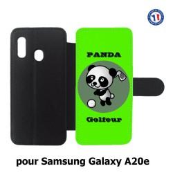 Etui cuir pour Samsung Galaxy A20e Panda golfeur - sport golf - panda mignon