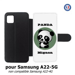 Etui cuir pour Samsung Galaxy A22 - 5G Panda tout mignon