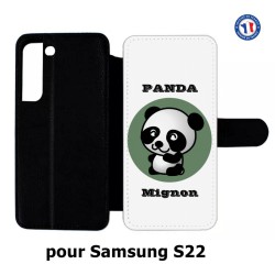 Etui cuir pour Samsung Galaxy S22 Panda tout mignon