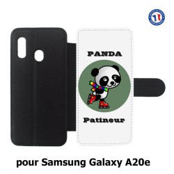 Etui cuir pour Samsung Galaxy A20e Panda patineur patineuse - sport patinage