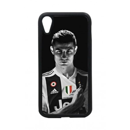 Coque noire pour iPhone XR Cristiano Ronaldo Juventus