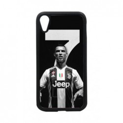 Coque noire pour iPhone XR Ronaldo CR7 Juventus Foot numéro 7