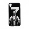 Coque noire pour iPhone XR Ronaldo CR7 Juventus Foot numéro 7