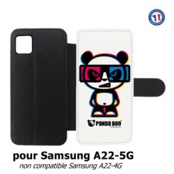 Etui cuir pour Samsung Galaxy A22 - 5G PANDA BOO© 3D - lunettes - coque humour
