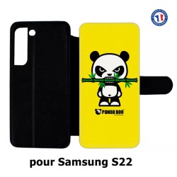 Etui cuir pour Samsung Galaxy S22 PANDA BOO© Bamboo à pleine dents - coque humour
