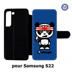 Etui cuir pour Samsung Galaxy S22 PANDA BOO© Banzaï Samouraï japonais - coque humour
