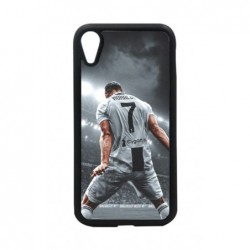 Coque noire pour iPhone XR Cristiano Ronaldo Juventus Turin Football grands caractères