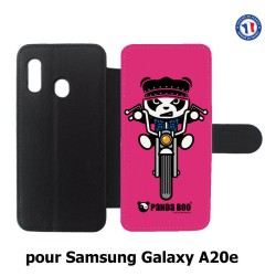 Etui cuir pour Samsung Galaxy A20e PANDA BOO© Moto Biker - coque humour