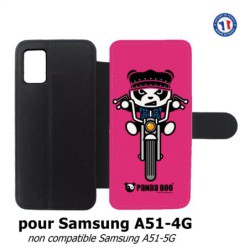 Etui cuir pour Samsung Galaxy A51 - 4G PANDA BOO© Moto Biker - coque humour