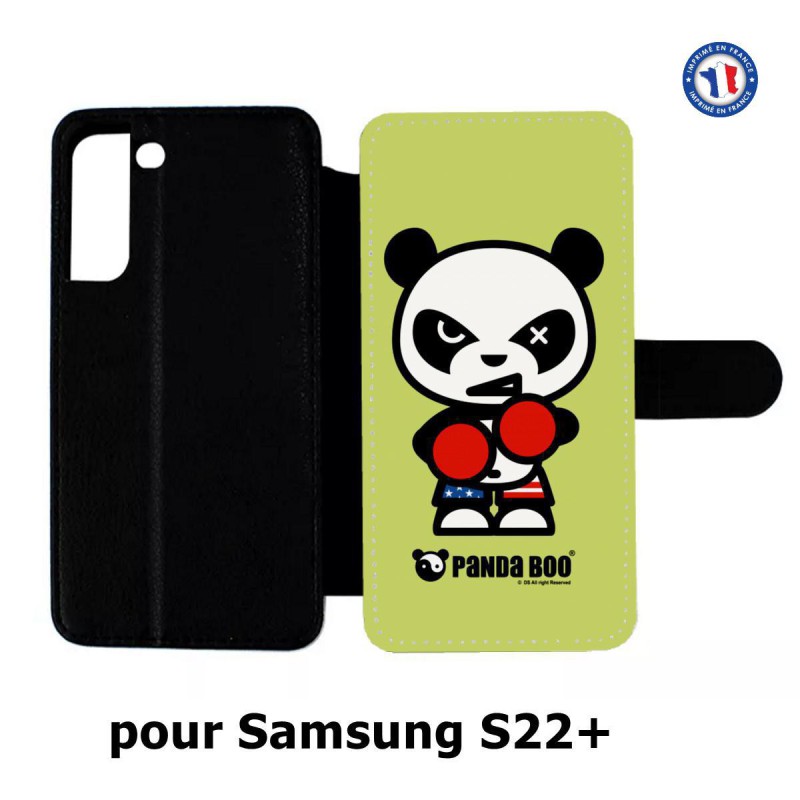 Etui cuir pour Samsung Galaxy S22 Plus PANDA BOO© Boxeur - coque humour
