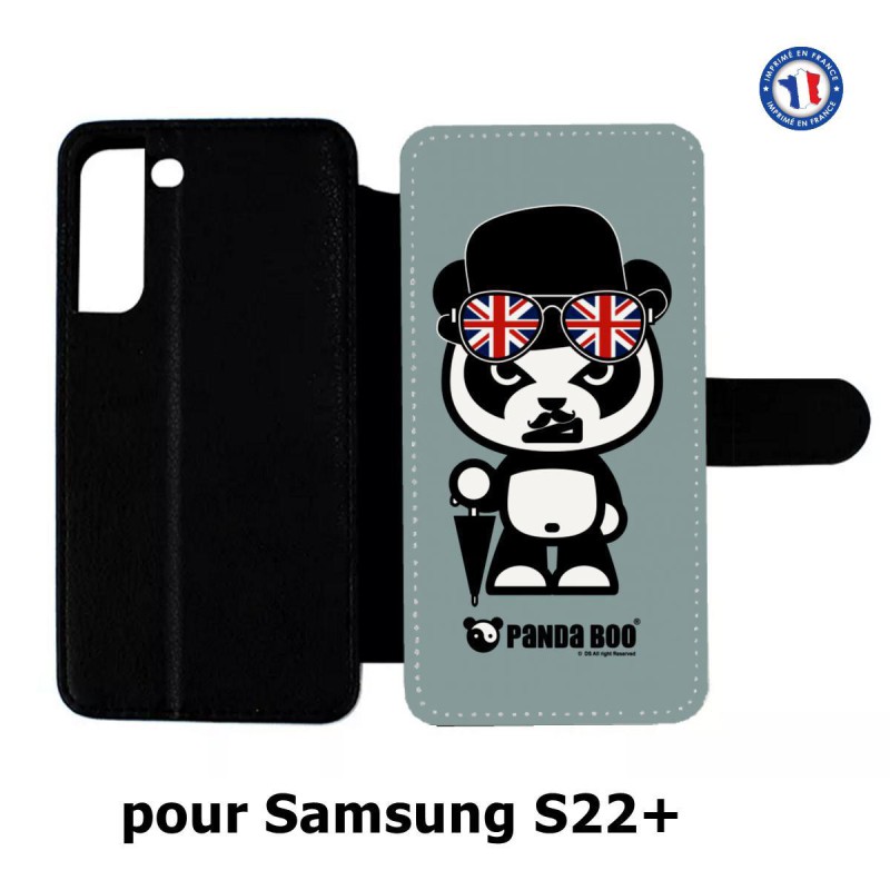 Etui cuir pour Samsung Galaxy S22 Plus PANDA BOO© So British  - coque humour