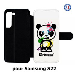 Etui cuir pour Samsung Galaxy S22 PANDA BOO© paintball color flash - coque humour