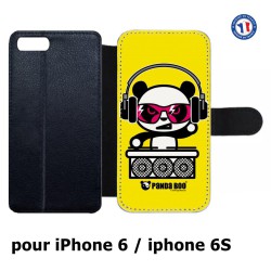 Etui cuir pour IPHONE 6/6S PANDA BOO© DJ music - coque humour