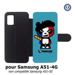 Etui cuir pour Samsung Galaxy A51 - 4G PANDA BOO© Français béret baguette - coque humour