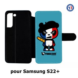 Etui cuir pour Samsung Galaxy S22 Plus PANDA BOO© Français béret baguette - coque humour