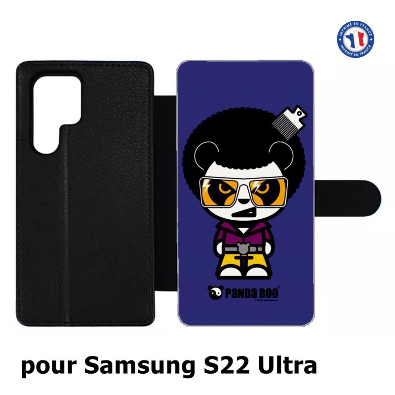 Etui cuir pour Samsung Galaxy S22 Ultra PANDA BOO© Funky disco 70 - coque humour