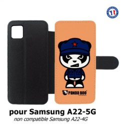 Etui cuir pour Samsung Galaxy A22 - 5G PANDA BOO© Mao Panda communiste - coque humour
