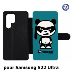 Etui cuir pour Samsung Galaxy S22 Ultra PANDA BOO© bandeau kamikaze banzaï - coque humour