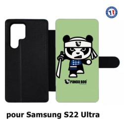 Etui cuir pour Samsung Galaxy S22 Ultra PANDA BOO© Ninja Boo - coque humour