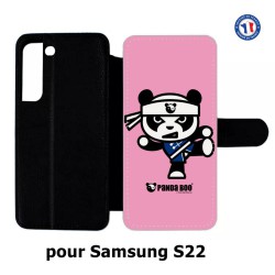 Etui cuir pour Samsung Galaxy S22 PANDA BOO© Ninja Kung Fu Samouraï - coque humour
