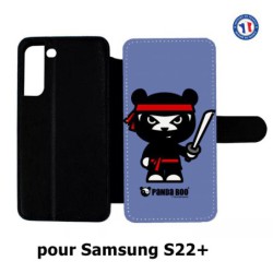 Etui cuir pour Samsung Galaxy S22 Plus PANDA BOO© Ninja Boo noir - coque humour