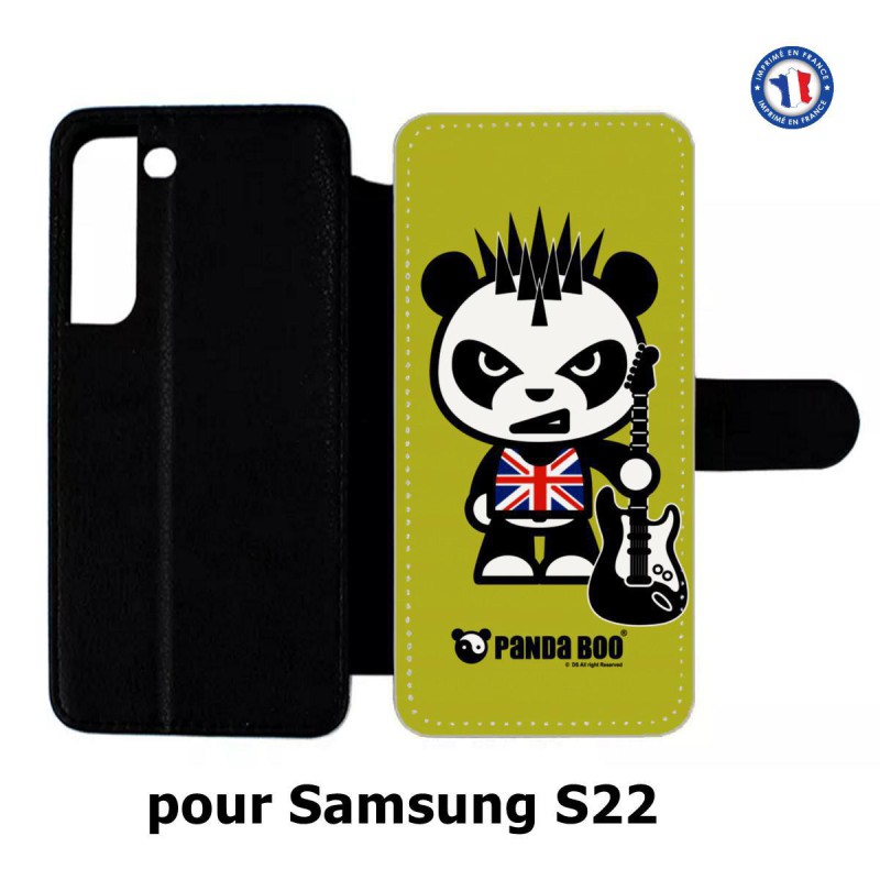 Etui cuir pour Samsung Galaxy S22 PANDA BOO© Punk Musique Guitare - coque humour