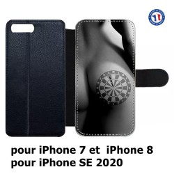 Etui cuir pour iPhone 7/8 et iPhone SE 2020 coque sexy Cible Fléchettes - coque érotique
