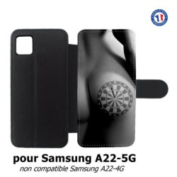 Etui cuir pour Samsung Galaxy A22 - 5G coque sexy Cible Fléchettes - coque érotique
