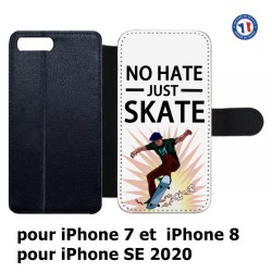 Etui cuir pour iPhone 7/8 et iPhone SE 2020 Skateboard