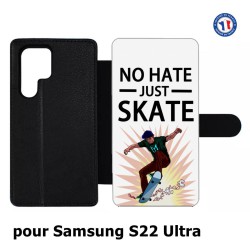 Etui cuir pour Samsung Galaxy S22 Ultra Skateboard