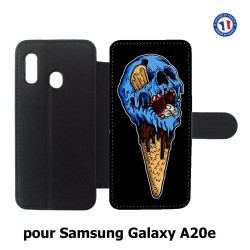 Etui cuir pour Samsung Galaxy A20e Ice Skull - Crâne Glace - Cône Crâne - skull art