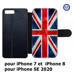 Etui cuir pour iPhone 7/8 et iPhone SE 2020 Drapeau Royaume uni - United Kingdom Flag