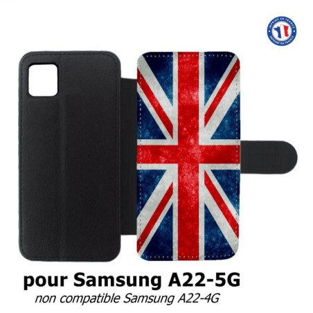 Etui cuir pour Samsung Galaxy A22 - 5G Drapeau Royaume uni - United Kingdom Flag